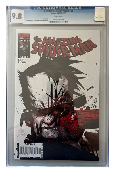 Amazing Spider-Man #576 – Chris Bachalo & Tim Townsend Cover – CGC 9.8 enhanced white-background slab presentation, certification 0936244032