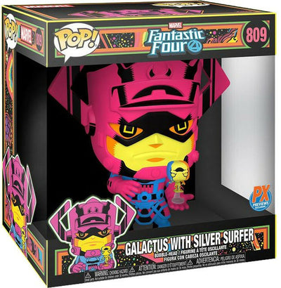 Funko Pop! Marvel Fantastic Four 10 Inch Action Figure Jumbo - Black Light Galactus With Silver Surfer #809 PX Previews Exclusive