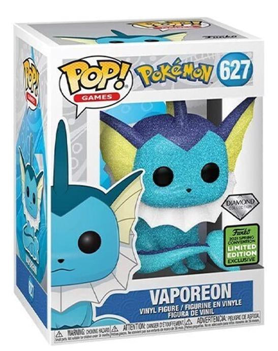 Funko Pop! Pokémon Vaporeon #627 – Diamond Collection Exclusive 2021 Spring Convention Limited Edition