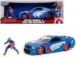 2006 Ford Mustang GT with Captain America Diecast Figurine "Avengers" "Marvel" Series 1/24 Diecast Model Car by Jada - Image 2