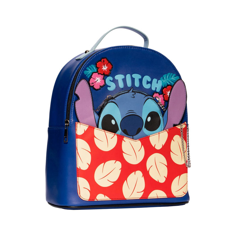 Bioworld Disney Lilo & Stitch Amigo Stitch Mini Backpack with detachable pouch