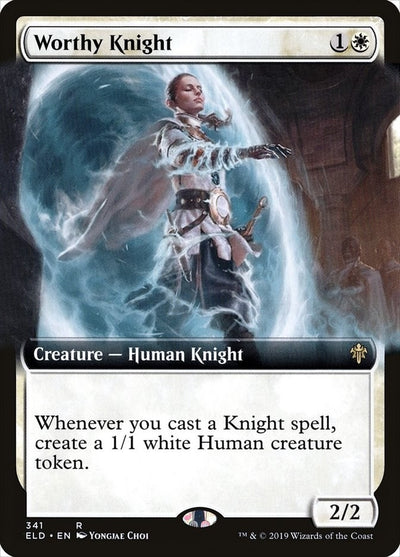 Worthy Knight (Extended Art) (341) [Throne of Eldraine]