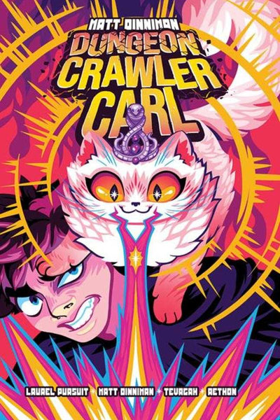 Dungeon Crawler Carl volume 1 direct market variant cover with bright pink cat artwork