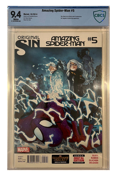 Amazing Spider-Man #5 – Humberto Ramos Cover – CBCS 9.4 enhanced white-background slab presentation, certification 21-3878506-002