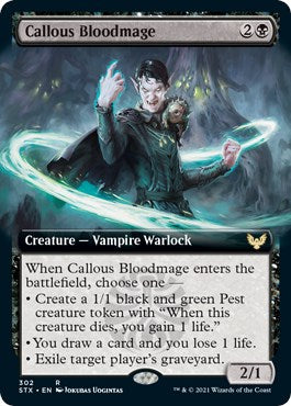 Callous Bloodmage (Extended Art) [STX-302] - [Strixhaven: School of Mages] (English)