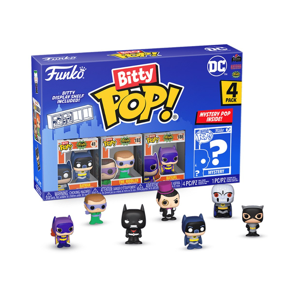 Funko Bitty Pop! DC Comics 4-Pack Batman, The Riddler, Batgirl, and Mystery