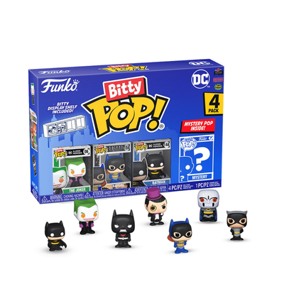Funko Bitty Pop! DC Comics 4-Pack Batman, Batgirl, The Joker, and Mystery