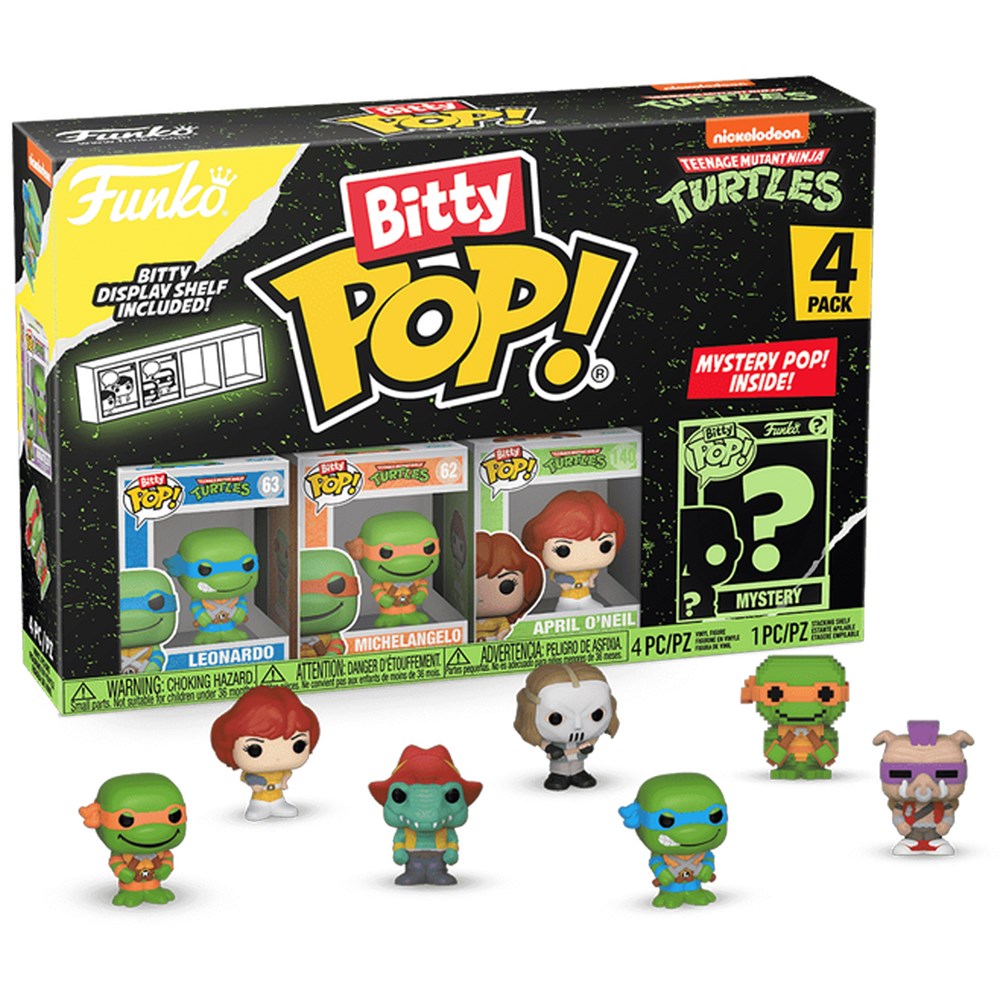 Funko Bitty Pop! Teenage Mutant Ninja Turtles 4-Pack Leonardo, Michelangelo, April O’Neil, and Mystery