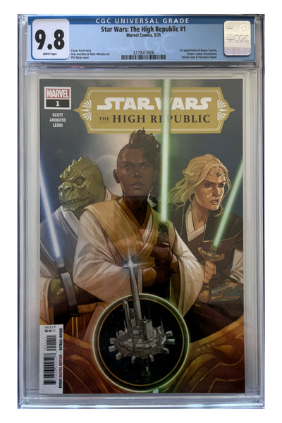 Star Wars: The High Republic #1 – Phil Noto Cover – CGC 9.8 enhanced white-background slab presentation, certification 3779013006