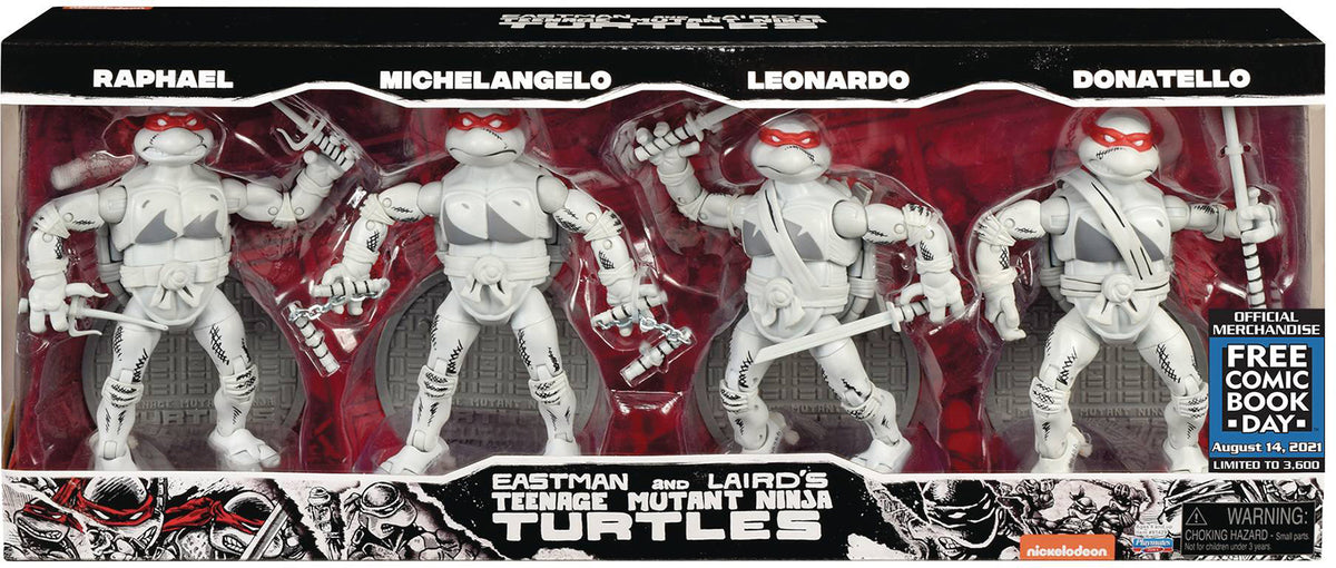 Teenage Mutant Ninja Turtles FCBD Black & White Elite Series Exclusive Action Figure 4-Pack [Leonardo, Donatello, Michelangelo & Raphael]
