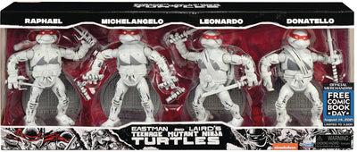 Teenage Mutant Ninja Turtles FCBD Black & White Elite Series Exclusive Action Figure 4-Pack [Leonardo, Donatello, Michelangelo & Raphael]