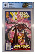 X-Men #53 – Onslaught Cover – CGC 9.8 enhanced white-background slab presentation, certification 3876635001