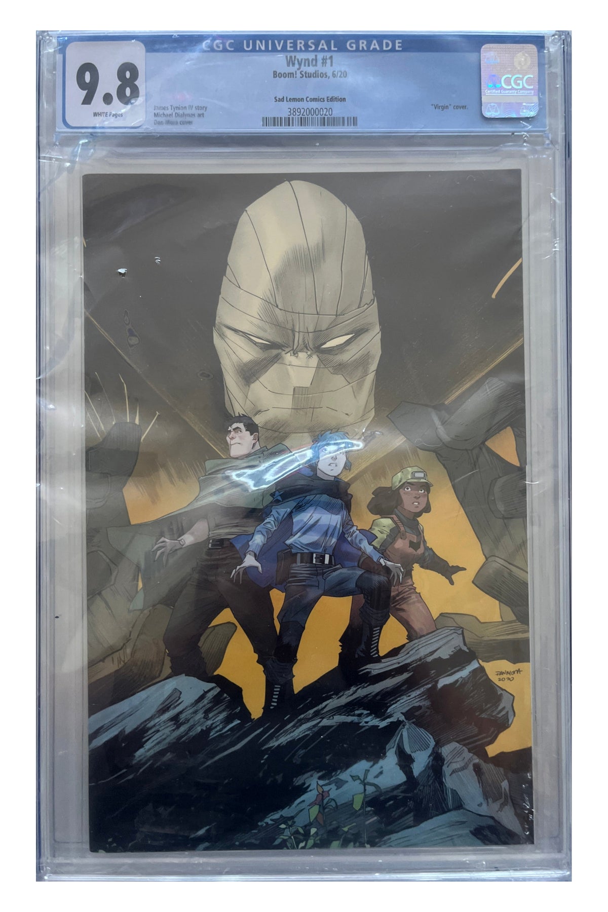Wynd #1 – Dan Mora Sad Lemon Comics Virgin Edition – CGC 9.8 enhanced white-background slab presentation, certification 3892000020