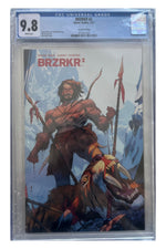 BRZRKR #2 – Dan Mora Second Printing – CGC 9.8 enhanced white-background slab presentation, certification 3923621001