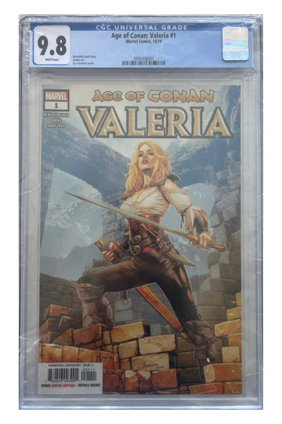 Age of Conan: Valeria #1 – Jay Anacleto Cover A – CGC 9.8 enhanced white-background slab presentation, certification 3995436001