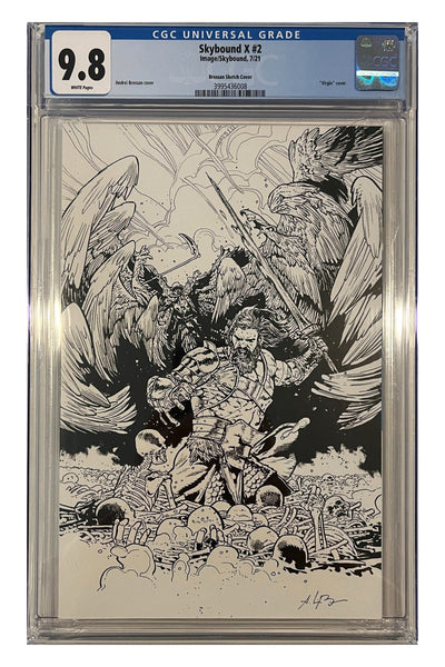 Skybound X #2 – Andrei Bressan Sketch Cover – CGC 9.6 enhanced white-background slab presentation, certification 3995436008