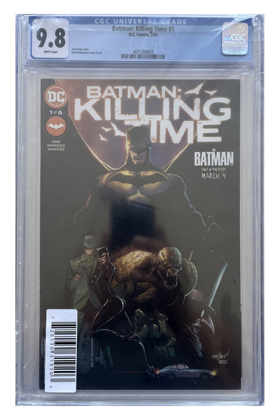 Batman: Killing Time #1 – David Marquez Cover – CGC 9.8 enhanced white-background slab presentation, certification 4031209003