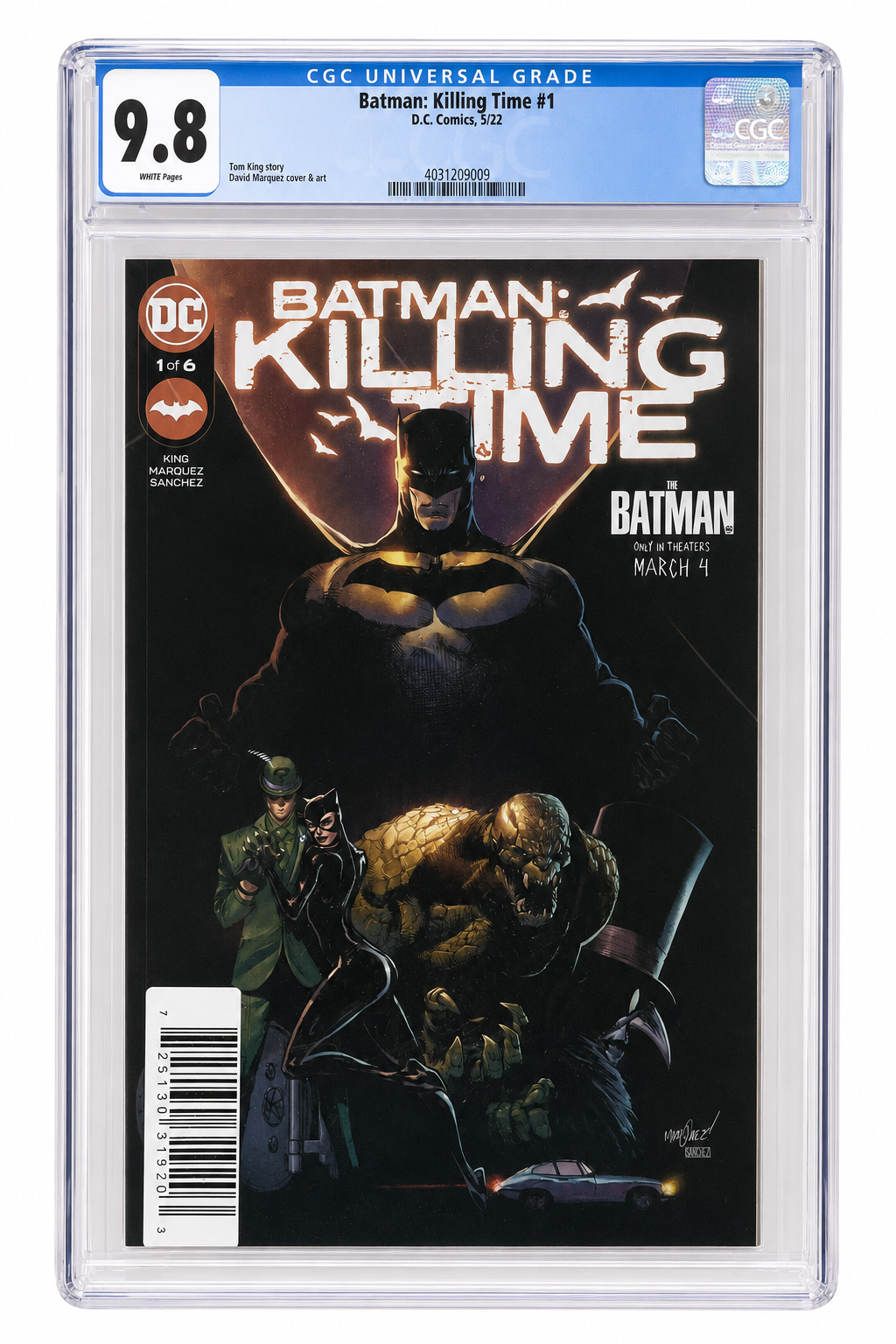Batman: Killing Time #1 – David Marquez Cover – CGC 9.8 sleeve-free presentation; certification 4031209009
