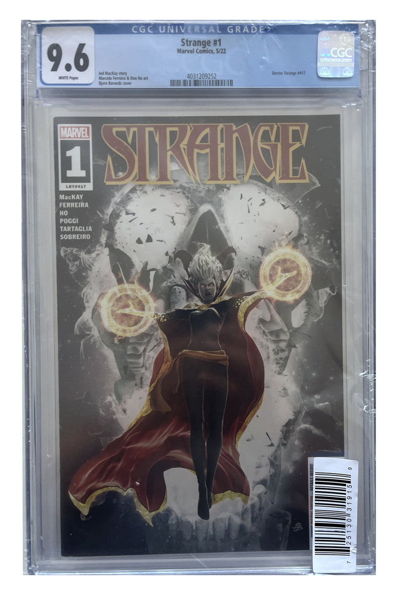 Strange #1 – Björn Barends Cover A – CGC 9.6 enhanced white-background slab presentation, certification 4031209252