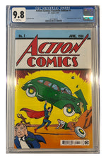 Action Comics: Facsimile Edition #1 – Joe Shuster Cover – CGC 9.8 enhanced white-background slab presentation, certification 4137730055