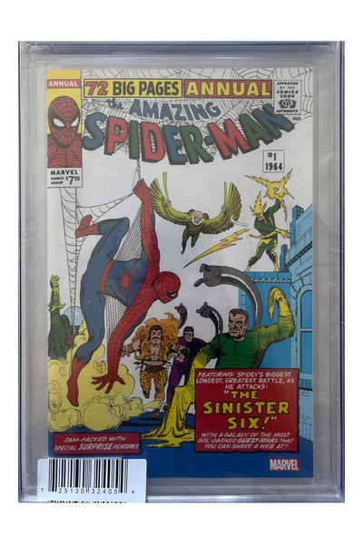 Amazing Spider-Man Annual: Facsimile Edition #1 – Steve Ditko Cover – CGC 9.8 enhanced white-background slab presentation, certification 4176827182