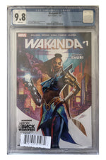 Wakanda #1 – Mateus Manhanini Cover – CGC 9.8 enhanced white-background slab presentation, certification 4177248045