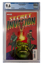 Secret Invasion #1 – Matteo Lolli Cover – CGC 9.6 enhanced white-background slab presentation, certification 4177259071