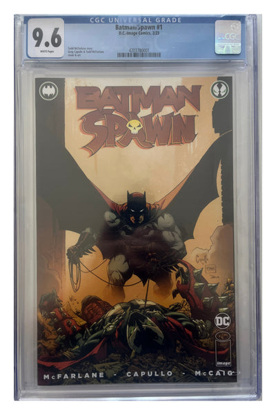 Batman/Spawn #1 – Greg Capullo & Todd McFarlane Cover A – CGC 9.6 enhanced white-background slab presentation, certification 4203780001