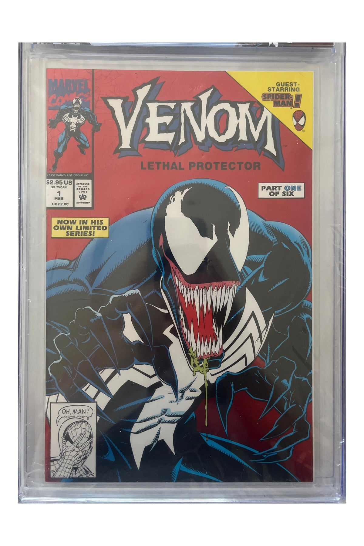 Venom: Lethal Protector #1 – Mark Bagley & Sam de la Rosa Cover – CGC 9.6 enhanced white-background slab presentation, certification 4283504001