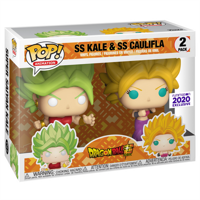 Funko Pop! Dragon Ball Super Super Saiyan Kale and Super Saiyan Caulifla 2-pack Funimation exclusive in box