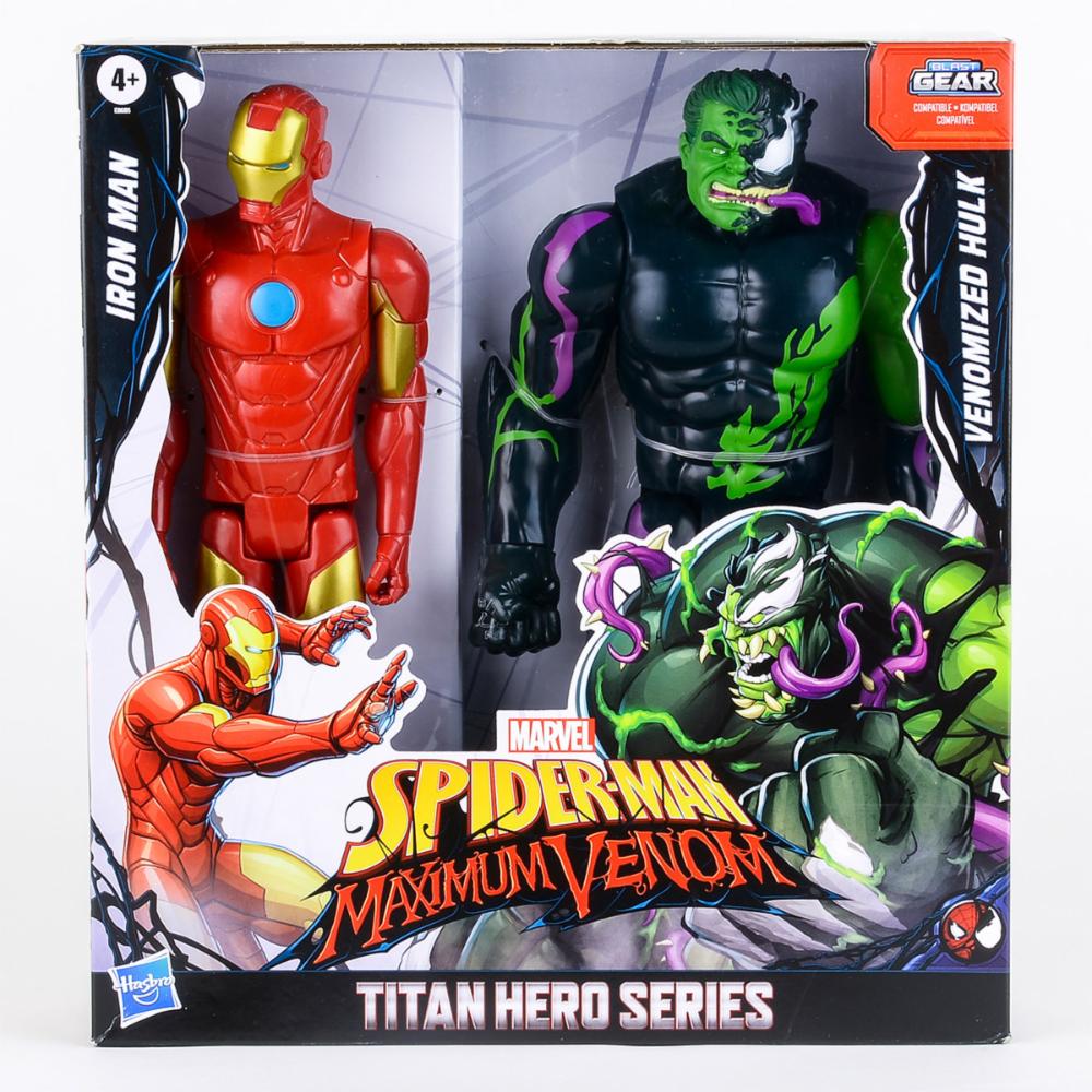 Spider-Man Maximum Venom Titan Hero Exclusive Multi Pack Iron Man and Venomized Hulk
