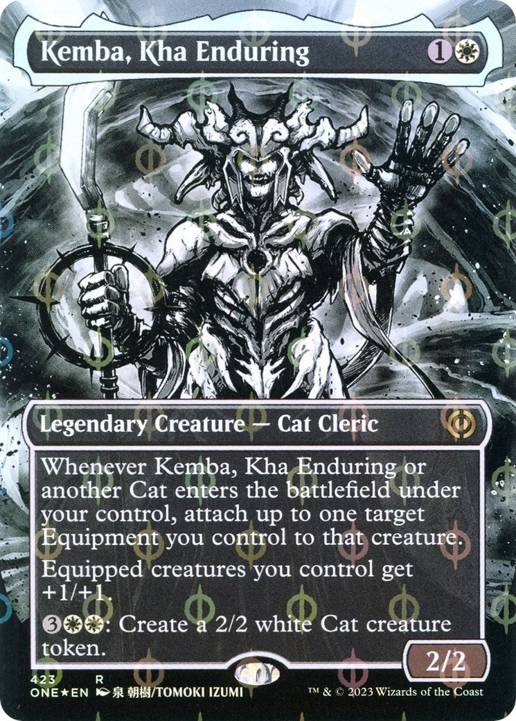 Image for Kemba, Kha Enduring (Borderless) (Step-and-Compleat Foil) (423) [Phyrexia: All Will Be One] - Magic: The Gathering