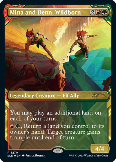 Mina and Denn, Wildborn (Halo Foil) [SLD-1270] - [Secret Lair Drop Series] (English)