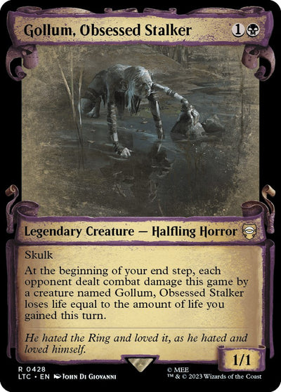 Gollum, Obsessed Stalker (Showcase Scrolls) [LTC-428] - [Commander: The Lord of the Rings: Tales of Middle-earth] (English)