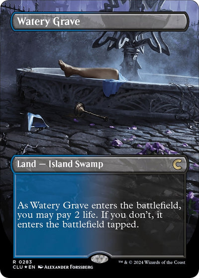 Watery Grave (Borderless) [Ravnica: Clue Edition]