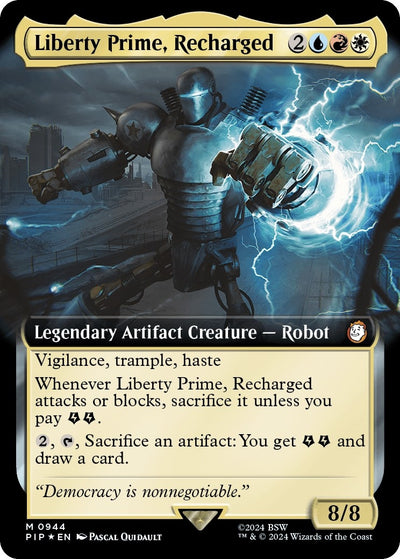 Liberty Prime, Recharged (Extended Art) (Surge Foil) (944) (Universes Beyond: Fallout)