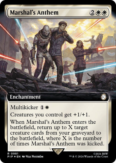 Marshal's Anthem (Extended Art) (Surge Foil) (981) (Universes Beyond: Fallout)