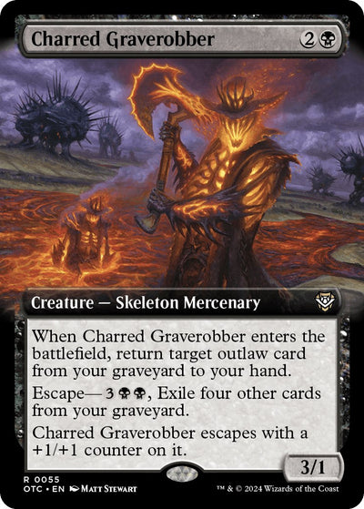 Charred Graverobber (Extended Art) [OTC-55] - [Commander: Outlaws of Thunder Junction] (English)