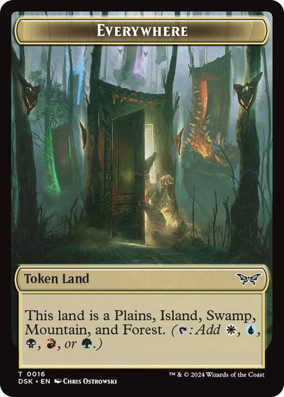 Everywhere // Copy Double-Sided Token (16 // 1) (Duskmourn: House of Horror)