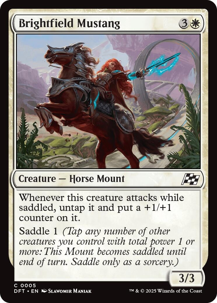 Image for Brightfield Mustang (5) [Aetherdrift] - Magic: The Gathering