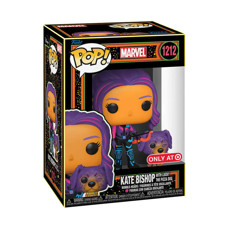 Funko Pop! Marvel Kate Bishop with Lucky (Pizza Dog) #1212 - Black Light - Target Exclusive