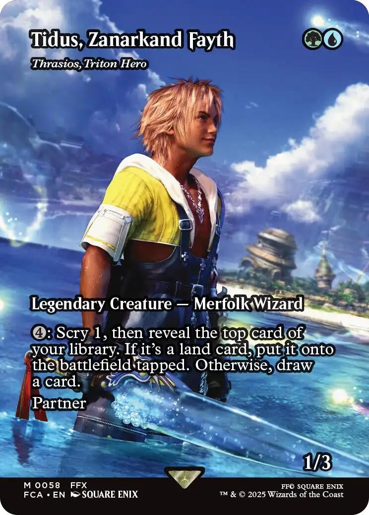 Image for Tidus, Zanarkand Fayth - Thrasios, Triton Hero (Showcase) (58) [FINAL FANTASY: Through the Ages] - Magic: The Gathering