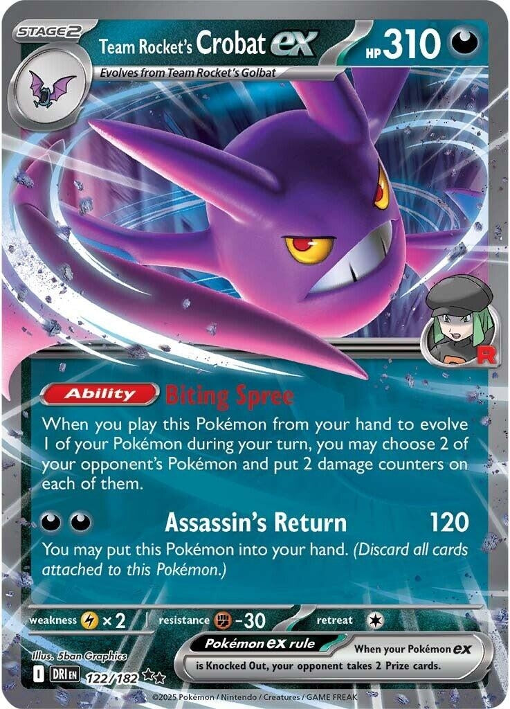 Image for Team Rocket's Crobat ex (122/182) [SV10: Destined Rivals] - Pokemon