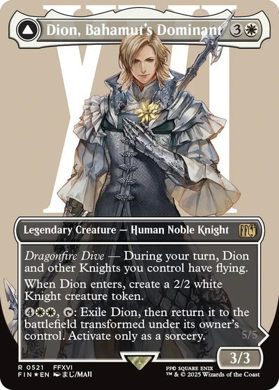 Dion, Bahamut's Dominant (Borderless) (Surge Foil) [FIN-521] - [FINAL FANTASY]