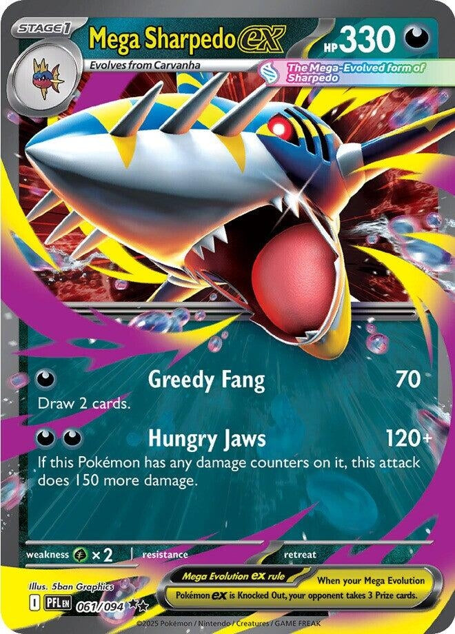 Image for Mega Sharpedo ex (061/094) [ME02: Phantasmal Flames] - Pokemon
