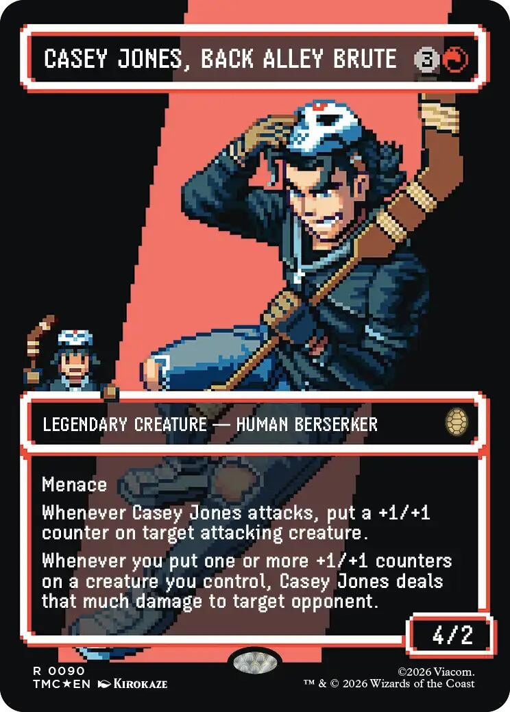 Image for Casey Jones, Back Alley Brute (Borderless) (Surge Foil) (90) [Commander: Teenage Mutant Ninja Turtles] - Magic: The Gathering