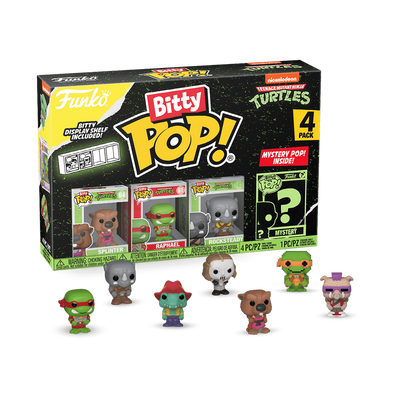 Funko Bitty Pop! Teenage Mutant Ninja Turtles 4-Pack Splinter, Raphael, Rocksteady, and Mystery
