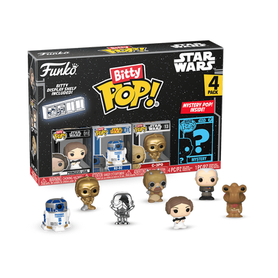 Funko Bitty Pop! Star Wars 4-Pack Princess Leia, R2-D2, C-3PO & Mystery