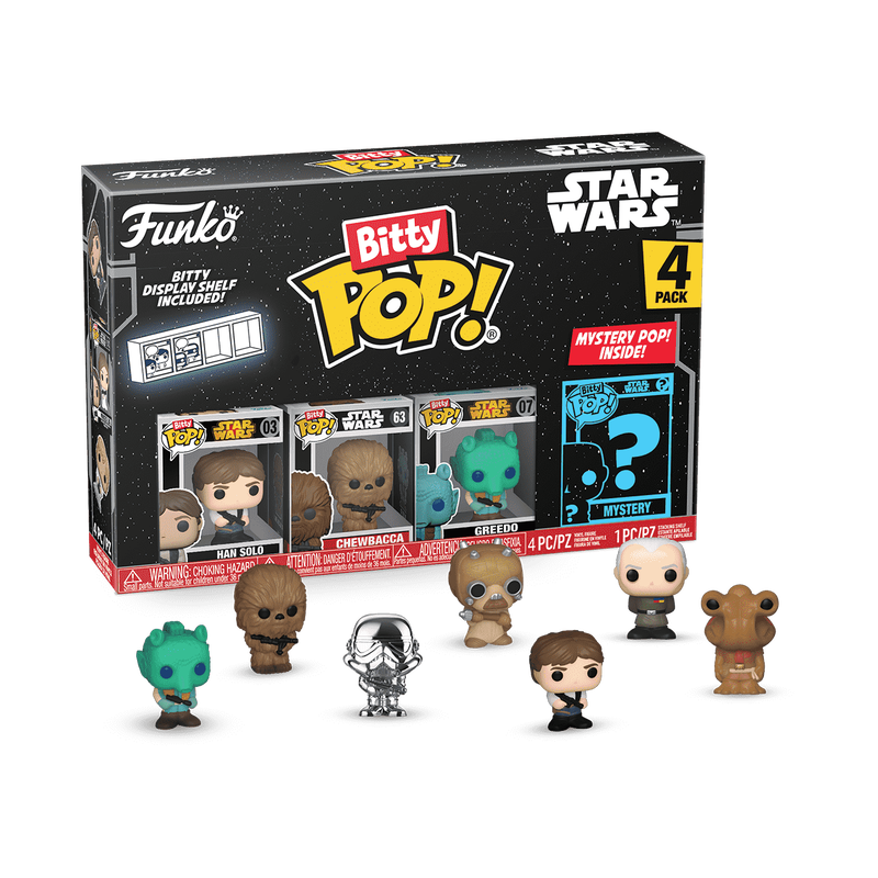 Funko Bitty Pop! Star Wars 4-Pack Han Solo, Chewbaca, Greedo & Mystery