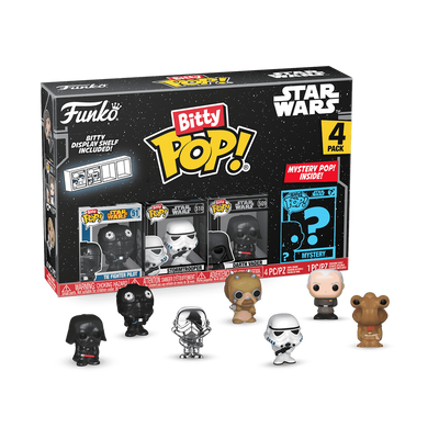 Funko Bitty Pop! Star Wars 4-Pack Darth Vader, Stormtrooper, TIE Fighter Pilot, and Mystery
